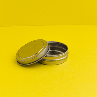 1/2 oz Flat Round Balm Tin with Lid fragrance oil bottle