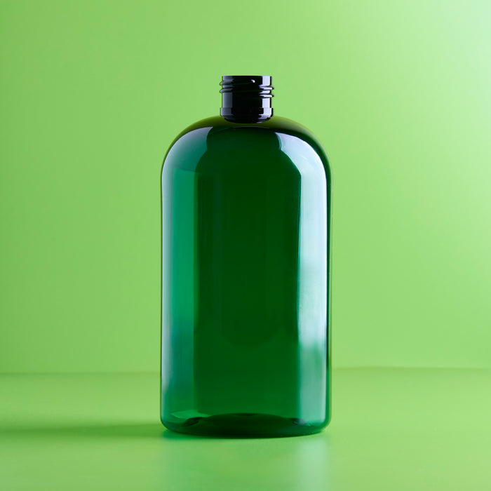 16 oz Green Boston Round Plastic Bottle - 24/410