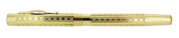 1920s DELACO DEWITT LAFRANCE GOLD FILLED LINE AND BOX PATTERN FOUNTAIN PEN RESTORED OFFERED BY ANTIQUE DIGGER