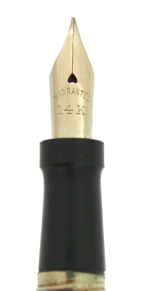 1920s DELACO DEWITT LAFRANCE GOLD FILLED LINE AND BOX PATTERN FOUNTAIN PEN RESTORED OFFERED BY ANTIQUE DIGGER