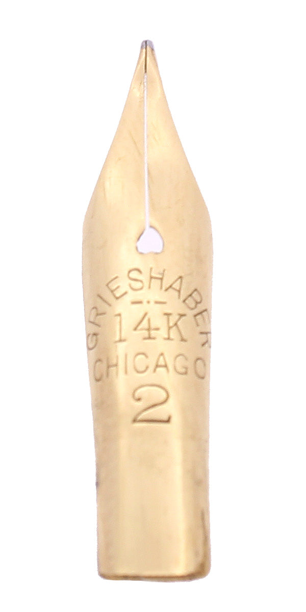 1920S GRIESHABER #2 F-BBB 1.91MM FLEX 14K FOUNTAIN PEN NIB OFFERED BY ANTIQUE DIGGER