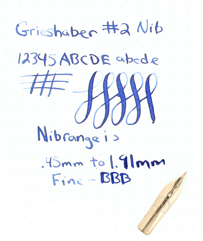 1920S GRIESHABER #2 F-BBB 1.91MM FLEX 14K FOUNTAIN PEN NIB OFFERED BY ANTIQUE DIGGER