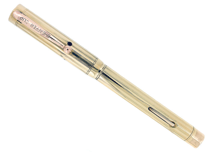 1920S SHEAFFER #2 GOLD FILLED FLAT TOP 14K F-BBB+ FLEX NIB FOUNTAIN PEN RESTORED OFFERED BY ANTIQUE DIGGER