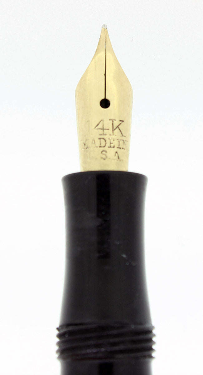 1920S STAR PEN CO CINCINNATI OHIO MAKER BLACK HARD RUBBER FOUNTAIN PEN RESTORED OFFERED BY ANTIQUE DIGGER
