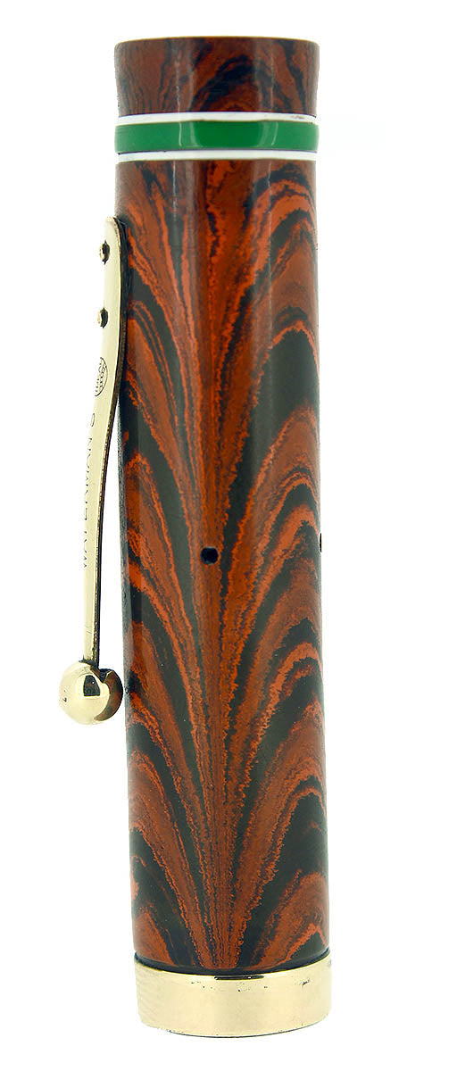 1920S WATERMAN #5 RED RIPPLE HARD RUBBER FOUNTAIN PEN CAP 18K GOLD FILLED TRIM OFFERED BY ANTIQUE DIGGER