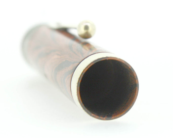 1920S WATERMAN #5 RED RIPPLE HARD RUBBER FOUNTAIN PEN CAP 18K GOLD FILLED TRIM OFFERED BY ANTIQUE DIGGER