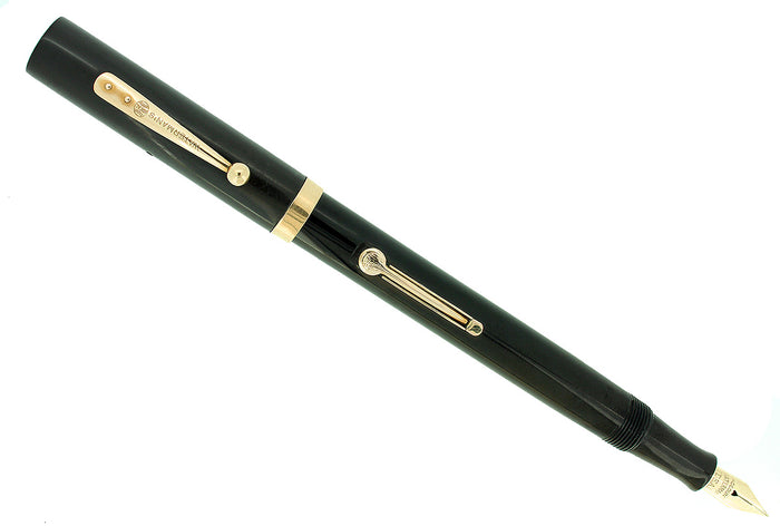 1920S WATERMAN #52 BLACK SMOOTH HARD RUBBER FOUNTAIN PEN RESTORED OFFERED BY ANTIQUE DIGGER