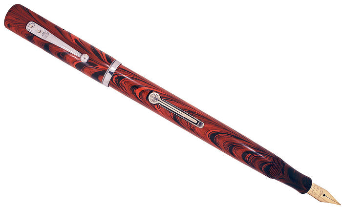 1920s WATERMAN 52 RED RIPPLE FOUNTAIN PEN WITH CHROME TRIM XXF to BBB+ FLEX NIB RESTORED OFFERED BY ANTIQUE DIGGER