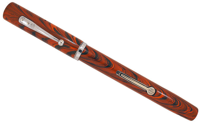1920s WATERMAN 52 RED RIPPLE FOUNTAIN PEN WITH CHROME TRIM XXF to BBB+ FLEX NIB RESTORED OFFERED BY ANTIQUE DIGGER