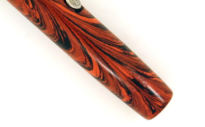 1920s WATERMAN 52 RED RIPPLE FOUNTAIN PEN WITH CHROME TRIM XXF to BBB+ FLEX NIB RESTORED OFFERED BY ANTIQUE DIGGER
