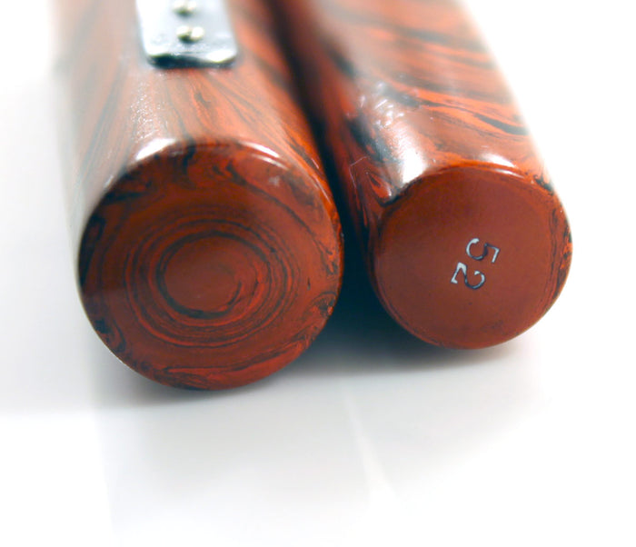 1920s WATERMAN 52 RED RIPPLE FOUNTAIN PEN WITH CHROME TRIM XXF to BBB+ FLEX NIB RESTORED OFFERED BY ANTIQUE DIGGER