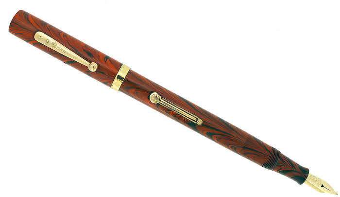 1920S WATERMAN 52 RED RIPPLE FOUNTAIN PEN XF TO BBB+ FLEX NIB RESTORED OFFERED BY ANTIQUE DIGGER