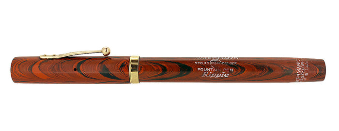 1920S WATERMAN 52 RED RIPPLE FOUNTAIN PEN XF TO BBB+ FLEX NIB RESTORED OFFERED BY ANTIQUE DIGGER