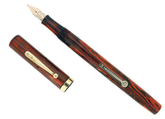 1920S WATERMAN #52 WOOD GRAIN FOUNTAIN PEN M-BBB FLEX NIB RESTORED OFFERED BY ANTIQUE DIGGER