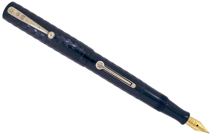 1920s WATERMAN 52V BCHR FOUNTAIN PEN NICKEL TRIM F to BBB+ FLEX NIB RESTORED OFFERED BY ANTIQUE DIGGER