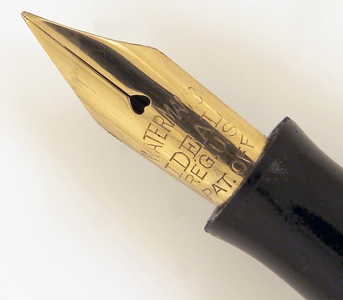1920s WATERMAN 52V BCHR FOUNTAIN PEN NICKEL TRIM F to BBB+ FLEX NIB RESTORED OFFERED BY ANTIQUE DIGGER