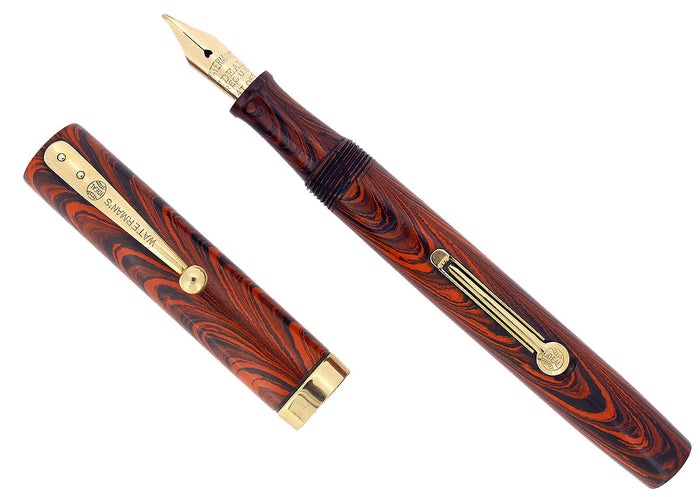 1920S WATERMAN 52V RIPPLE RIPPLE M-BBB 2.12MM FLEX NIB FOUNTAIN PEN RESTORED OFFERED BY ANTIQUE DIGGER