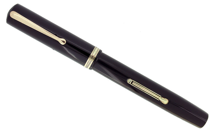 1930 WATERMAN #5 BLACK CELLULOID RED KEYHOLE F-BB NIB FOUNTAIN PEN RESTORED OFFERED BY ANTIQUE DIGGER