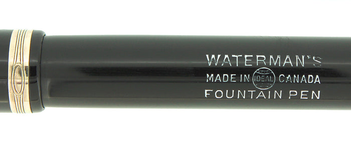 1930 WATERMAN #5 BLACK CELLULOID RED KEYHOLE F-BB NIB FOUNTAIN PEN RESTORED OFFERED BY ANTIQUE DIGGER