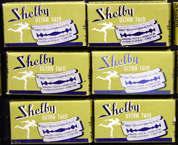 1930s ART DECO SHELBY RAZOR BLADE STORE COUNTERTOP ADVERTISING DISPLAY MINT NOS OFFERED BY ANTIQUE DIGGER