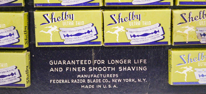 1930s ART DECO SHELBY RAZOR BLADE STORE COUNTERTOP ADVERTISING DISPLAY MINT NOS OFFERED BY ANTIQUE DIGGER