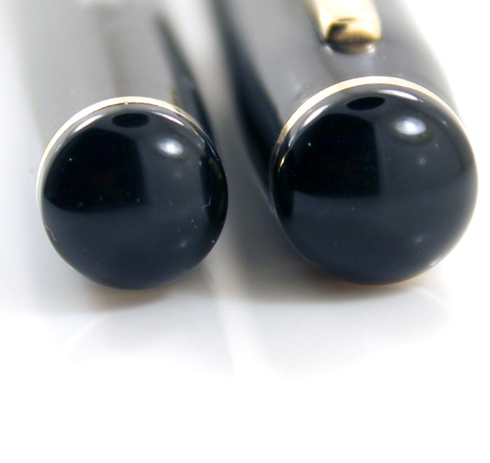 1930s CARTER'S JET BLACK CELLULOID FOUNTAIN PEN WITH M to BBB FLEXIBLE NIB IN RESTORED CONDITION OFFERED BY ANTIQUE DIGGER