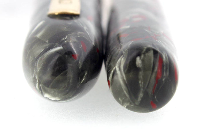 1930s GOLD BOND GREY PEARL FOUNTAIN PEN F-BB SEMI-FLEX NIB RESTORED OFFERED BY ANTIQUE DIGGER