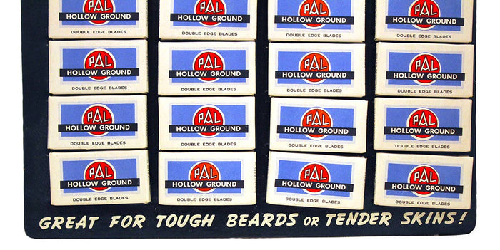 1930s PAL HOLLOW GROUND RAZOR BLADE STORE COUNTERTOP ADVERTISING DISPLAY MINT OFFERED BY ANTIQUE DIGGER