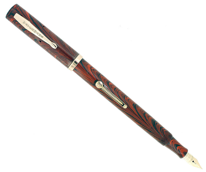 1930S WATERMAN 52 RIPPLE RIPPLE F-BBB 2.13MM FLEX NIB FOUNTAIN PEN RESTORED OFFERED BY ANTIQUE DIGGER