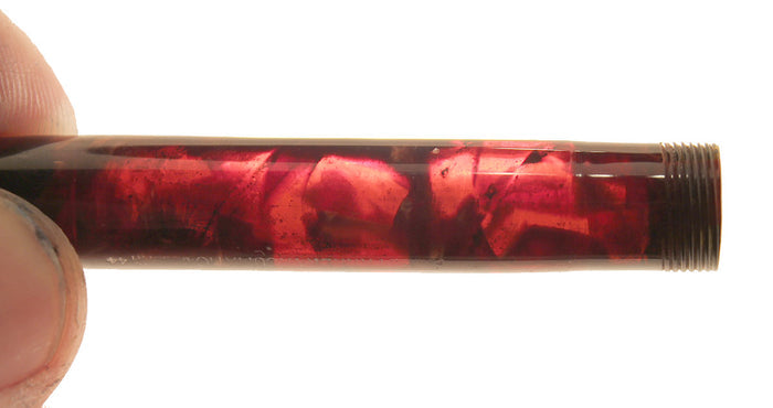 1934 PARKER BURGUNDY MOTTLED DOUBLE JEWEL VACUMATIC JR FOUNTAIN PEN RESTORED OFFERED BY ANTIQUE DIGGER