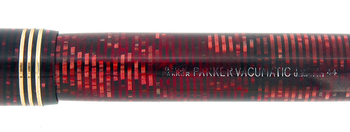 1934 PARKER BURGUNDY PEARL VACUMATIC DOUBLE JEWEL FOUNTAIN PEN RESTORED OFFERED BY ANTIQUE DIGGER