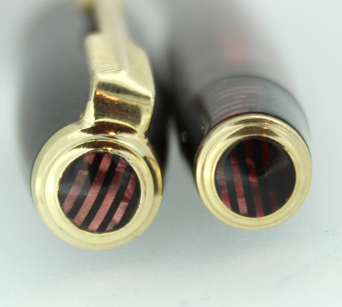 1934 PARKER BURGUNDY PEARL VACUMATIC DOUBLE JEWEL FOUNTAIN PEN NIB RESTORED OFFERED BY ANTIQUE DIGGER