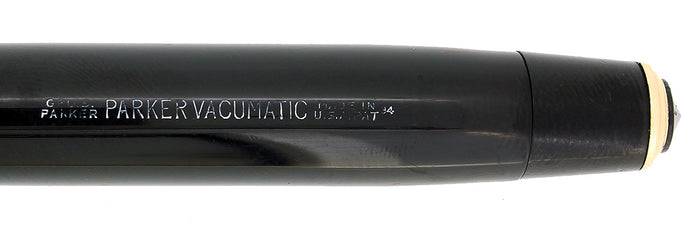 1934 PARKER JET BLACK STANDARD VACUMATIC DOUBLE JEWEL FOUNTAIN PEN RESTORED OFFERED BY ANTIQUE DIGGER
