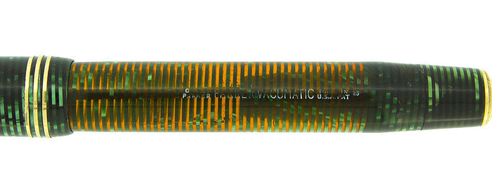 1935 PARKER EMERALD VACUMATIC DOUBLE JEWEL FOUNTAIN PEN STANDARD SIZE RESTORED OFFERED BY ANTIQUE DIGGER