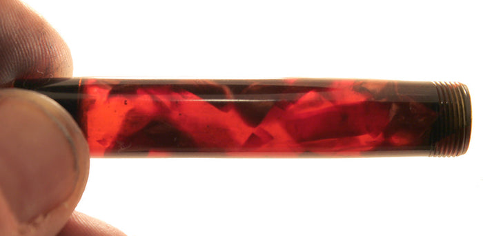 1935 PARKER MOTTLED BURGUNDY DOUBLE JEWEL VACUMATIC JR FOUNTAIN PEN RESTORED OFFERED BY ANTIQUE DIGGER