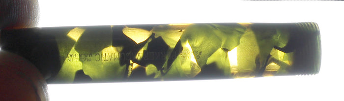 1935 PARKER MOTTLED GREEN DOUBLE JEWEL VACUMATIC FOUNTAIN PEN RESTORED OFFERED BY ANTIQUE DIGGER