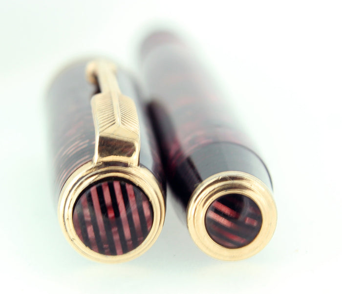 1935 PARKER VACUMATIC BURGUNDY PEARL STANDARD SIZE FOUNTAIN PEN RESTORED OFFERED BY ANTIQUE DIGGER