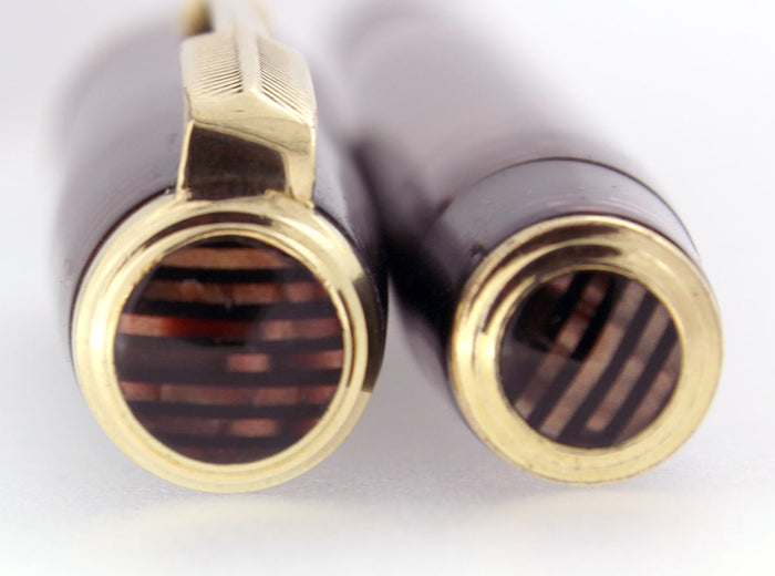1936 PARKER BURGUNDY PEARL DOUBLE JEWEL STANDARD VACUMATIC FOUNTAIN PEN RESTORED OFFERED BY ANTIQUE DIGGER