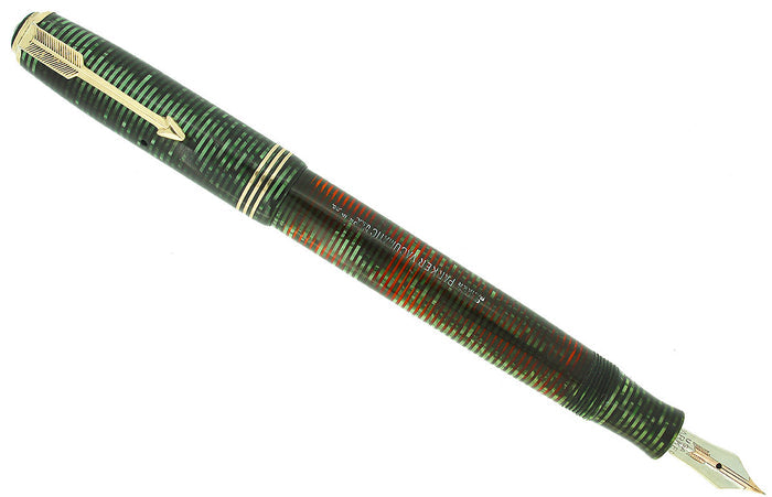 1936 PARKER EMERALD PEARL STANDARD VACUMATIC FOUNTAIN PEN CLEAN TRIM RESTORED OFFERED BY ANTIQUE DIGGER
