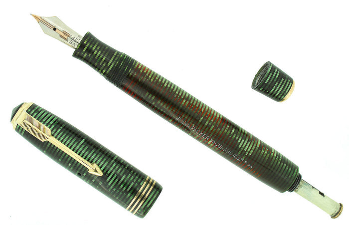 1936 PARKER EMERALD PEARL STANDARD VACUMATIC FOUNTAIN PEN CLEAN TRIM RESTORED OFFERED BY ANTIQUE DIGGER