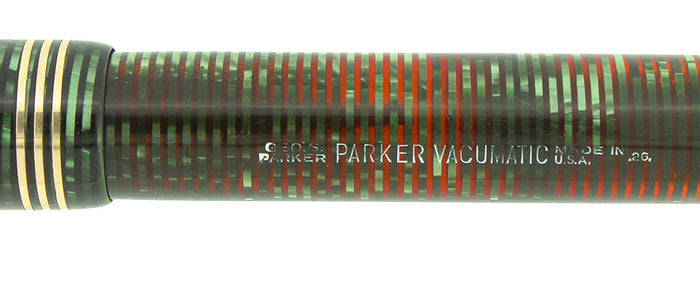 1936 PARKER EMERALD PEARL STANDARD VACUMATIC FOUNTAIN PEN CLEAN TRIM RESTORED OFFERED BY ANTIQUE DIGGER