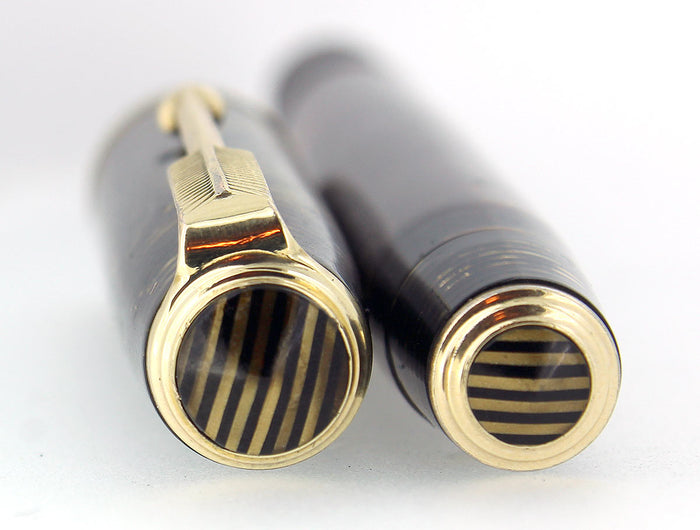 1936 PARKER GOLDEN PEARL STANDARD VACUMATIC DOUBLE JEWEL FOUNTAIN PEN RESTORED OFFERED BY ANTIQUE DIGGER