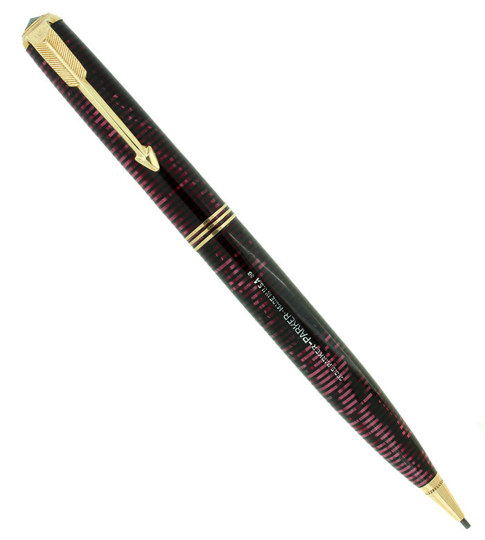 CIRCA 1936 PARKER VACUMATIC BURGUNDY PEARL STANDARD MECHANICAL PENCIL RESTORED OFFERED BY ANTIQUE DIGGER