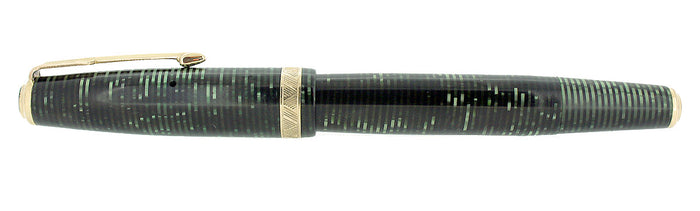 1937 PARKER EMERALD PEARL DOUBLE JEWEL VACUMATIC FOUNTAIN RESTORED EARLY STYLE OFFERED BY ANTIQUE DIGGER