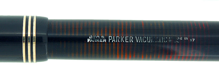 1937 PARKER JET BLACK STANDARD VACUMATIC DOUBLE JEWEL FOUNTAIN PEN RESTORED OFFERED BY ANTIQUE DIGGER