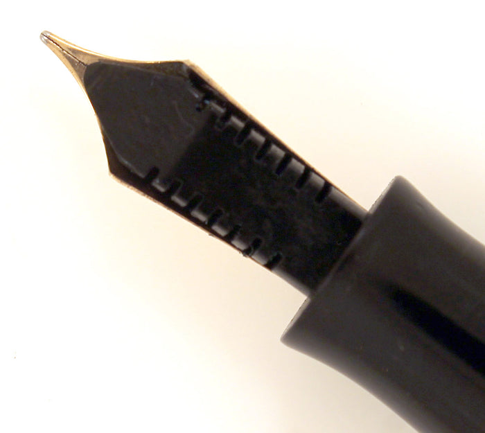 1937 PARKER MOTTLED GREEN LARGE JR DOUBLE JEWEL VACUMATIC FOUNTAIN PEN RESTORED OFFERED BY ANTIQUE DIGGER