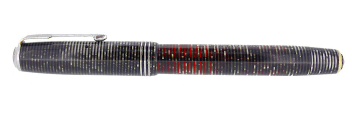 1937 PARKER SILVER PEARL STANDARD VACUMATIC DOUBLE JEWEL FOUNTAIN PEN RESTORED OFFERED BY ANTIQUE DIGGER