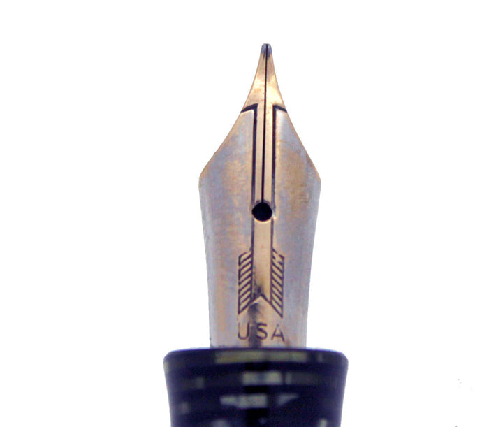 1937 PARKER SILVER PEARL STANDARD VACUMATIC DOUBLE JEWEL FOUNTAIN PEN RESTORED OFFERED BY ANTIQUE DIGGER