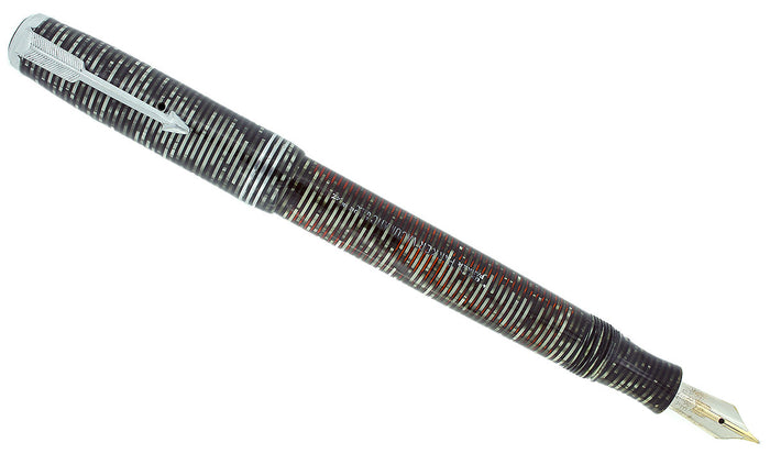 1937 PARKER SILVER PEARL STANDARD VACUMATIC FOUNTAIN PEN RESTORED OFFERED BY ANTIQUE DIGGER