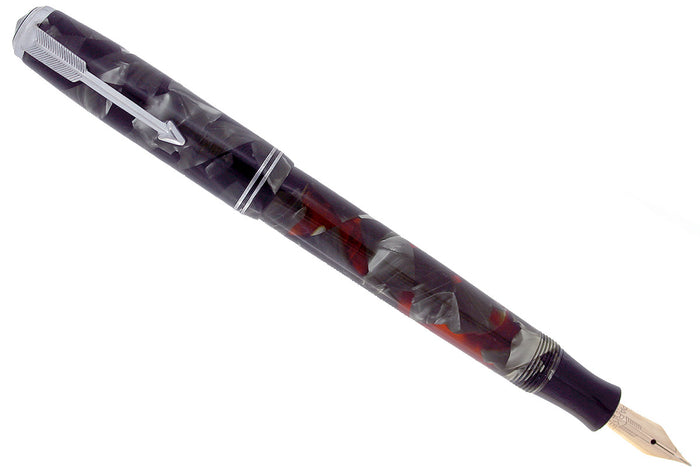 1937 PARKER VACUMATIC JR MOTTLED SILVER PEARL FOUNTAIN PEN RESTORED OFFERED BY ANTIQUE DIGGER